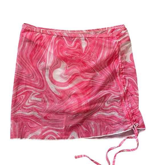 Vibrant Pink Swirl Bikini Bottom & Skirt - Picture 13 of 15